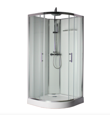 Cabine de douche quart de cercle 90×90 cm – Verre sécurité 6 mm