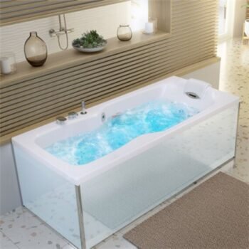 Baignoire balnéo droite en acrylique & massage & chromothérapie