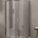 Cabine de douche angle 1/4 de cercle 80×80 cm – Verre de sécurité 6 mm, portes