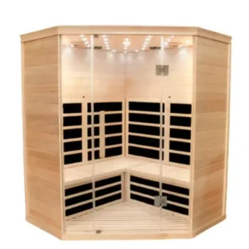 Sauna infrarouge 3-4 places – bois Hemlock, chaleur infrarouge C, détente & bien-être