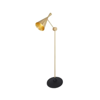 Lampadaire laiton martelé – design contemporain, bras articulé