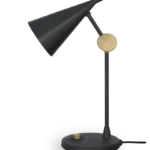 Lampe design intérieur – laiton martelé, abat‑jour orientable