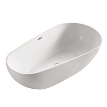 Baignoire îlot ovale en acrylique 150 × 75 cm – design moderne et confortable