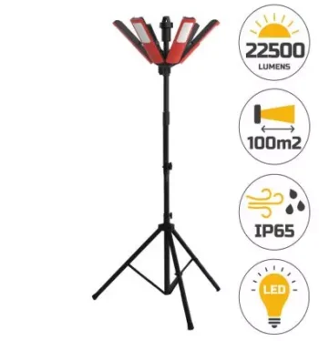 Projecteur chantier LED 16 000 lm – sur pied, trépied réglable