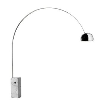 Lampadaire design LED Arco – marbre & bras métallique