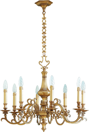 Lustre en bronze massif 8 lampes – Style Louis XIII, élégant et décoratif