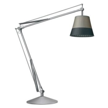 Lampadaire d’extérieur design avec grand diffuseur tressé et structure alu – IP55