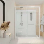 Cabine de douche accessible 160×85 cm – receveur antidérapant & mitigeur