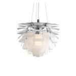 Suspension en verre Ø 60 cm – Luminaire sculptural design anti‑éblouissement