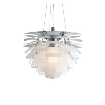 Suspension en verre Ø 60 cm – Luminaire sculptural design anti‑éblouissement