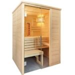 Sauna combiné compact bois avec chauffage tradi & infrarouge
